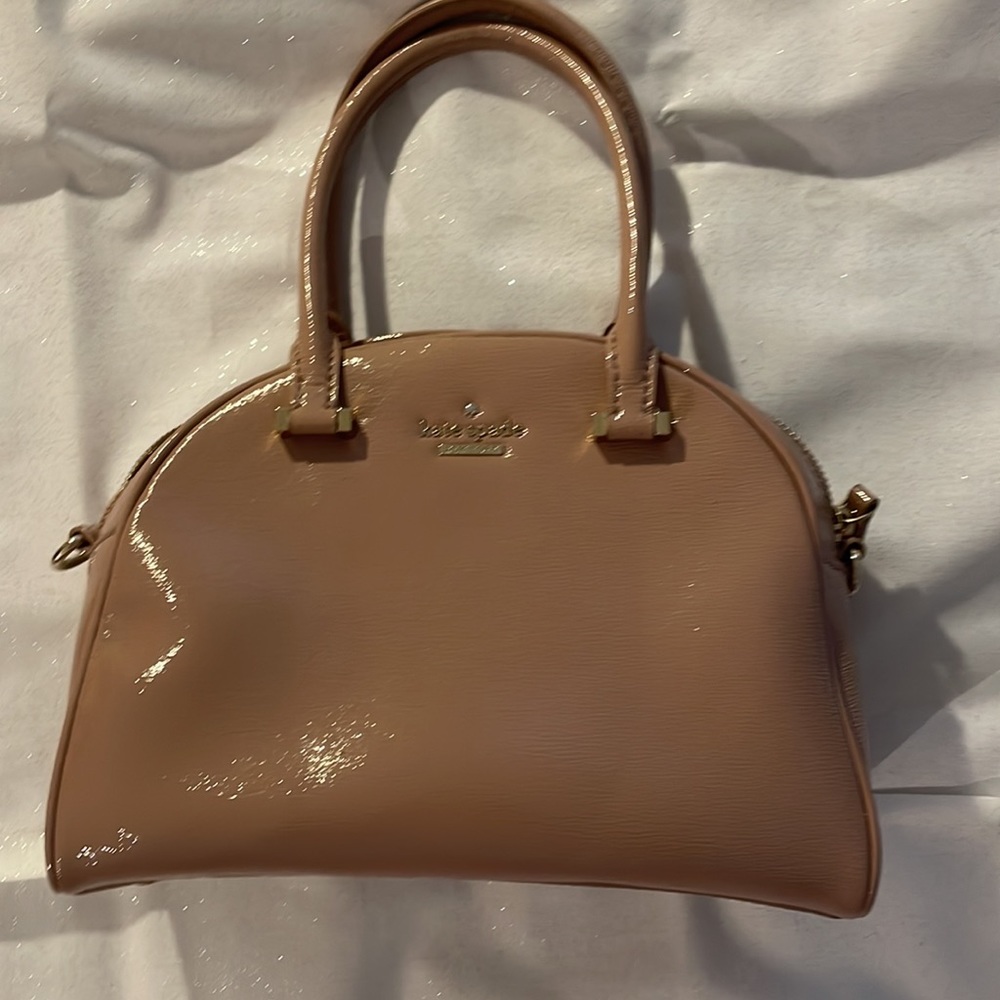 Kate spade purse NWOT taupe blush patent leather